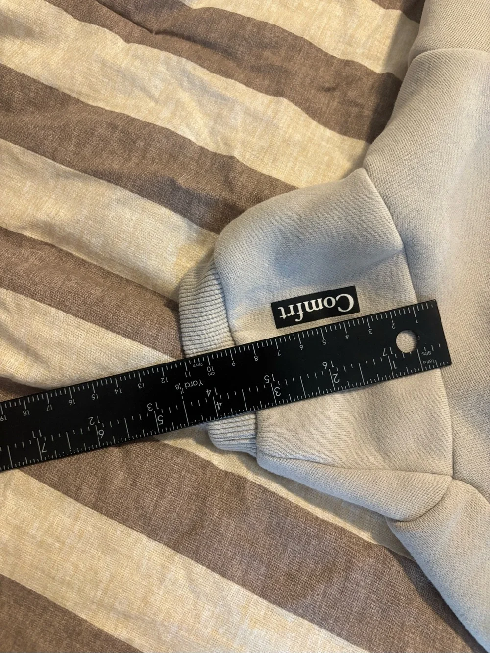 Comfort Plush Light Gray Dog Sweatshirt with Collar Tag